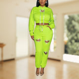 Regular & Plus Cut-out heart Two Piece Set Hoodie & Pants with Pockets in 2 colors