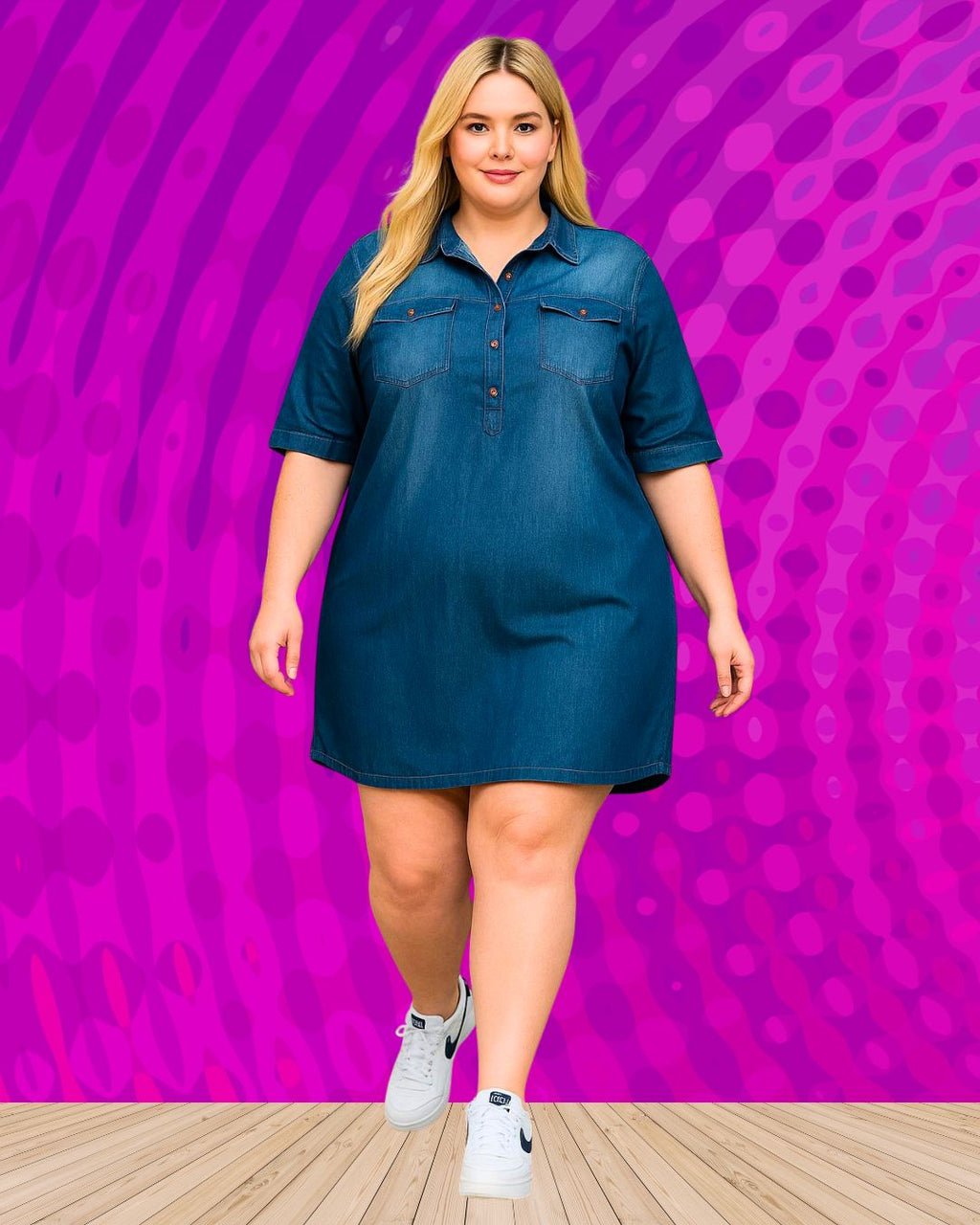 Narela Denim Dress Plus One Size