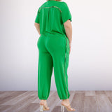 Set pant & top Plus Size Green - Black - Yellow