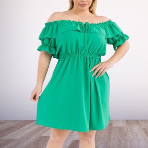 Off-Shoulder Plus Size Dress 2 colors