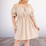 Off-Shoulder Plus Size Dress 2 colors