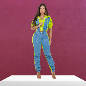 Aluna Neon Denim Set