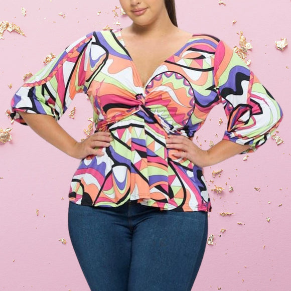 Printed Top Plus Size