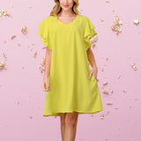 Dress Plus Size White Yellow
